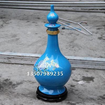 景德鎮(zhèn)陶瓷泡酒瓶 藍(lán)牡丹十五斤裝紅酒缸，傳統(tǒng)工藝與實(shí)用美學(xué)的完美融合